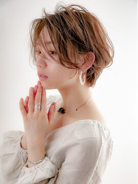 ロンドエニカ 大宮(Lond enika) 斜めバンググレージュカラーシルキーべジュマッシュパーマ[大宮]