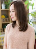 大人かわいいセンターパート小顔くすみカラーc5上尾20代30代40代