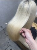 ブリーチ毛でも髪質改善トリートメントで艶髪になります♪