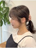 ★小顔前髪レイヤーカットナチュラル透明感ベージュ