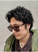 渋谷メンズミディアムパーマ波巻きスパイラルパーマサーフカール
