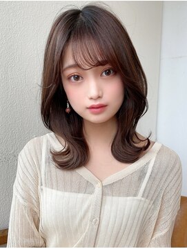 アフロートフクオカ(AFLOAT FUKUOKA) 20代30代ぱっつん前髪で結んでかわいいフェイスレイヤー