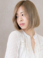 カバーヘア 上尾西口店(COVER HAIR)&nbsp;シャンパンベージュ小顔前下がり切りっぱなしボブX上尾20代30代