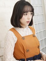 透け感バング×ワンレンボブ