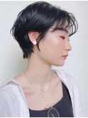 【morio 原宿】ハンサムショートパーマ  毛先パーマ黒髪ショート