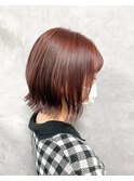ミニボブ×オレンジブラウン