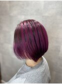 【王子駅前Reborn】鮮やかパープルバレイヤージュ♪ 髪質改善
