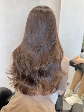 ジエクト カナウ(The Ect canow) レイヤーロング20代30代小顔ヘアグレージュカラー