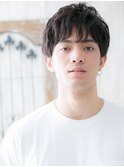 ラフな前髪パーマのくせ風ラウンドマッシュE戸頭