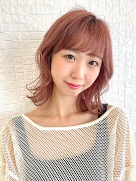 ヘアーデザイン アンジェロ インアルト(Hair Design Angelo In alto) 30代/40代/50代ミディアム/シアーピンク