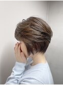 30代40代50代白髪ぼかしハイライト大人かわいいショート202412
