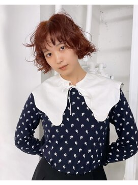 レコ 渋谷(LECO) オレンジブラウンレイヤーボブ