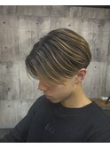 バレイヤージュ/センターパート/刈り上げ/ニュアンスパーマ