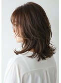 30代40代50代外ハネミディアムレイヤー髪質改善地毛風縮毛矯正