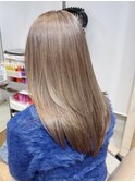 ミルクティーグレージュカラーアッシュグレーベージュカラーボブ