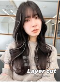 20代レイヤーカット◎美人見え◎透け感アッシュグレー秋冬カラー