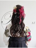 カチモリハーフアップヘアアレンジ＊卒業式ヘア/袴/リボン
