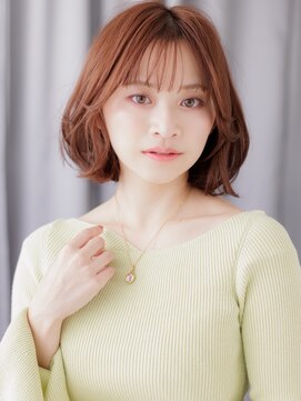 カバーヘア ブリス 上尾西口店(COVER HAIR bliss) ミルクブラウンブリーチなし顔周りレイヤーボブZ上尾30代40代