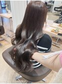 波巻きウェーブヘア×ブラウンカラー×艶髪ロング