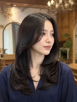 カランエノエル(Calin et Noel)&nbsp;艶髪ロングレイヤー顔周りレイヤー小顔カット髪質改善ロング