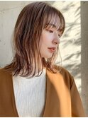 【松尾】大人かわいい ロブヘア 前髪 ココアブラウン