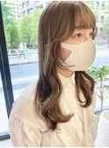 顔周りカット/ベージュカラー/透明感カラー/ロングヘア