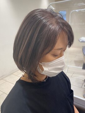 ティダスマイル(tida smile) 脱白髪染め☆白髪ぼかしハイライト上品ボブ