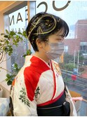 ［OCEAN Hair&Life 水田成美］黒髪☆卒業式☆金箔ヘアアレンジ