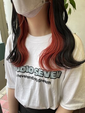 アン(Hair make un) 【インナーカラー♪♪】ビビットオレンジ♪♪