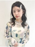 コテ巻き　前髪アレンジ　ウェーブ巻き