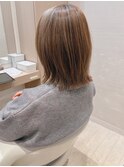 大人かわいい☆くびれるミディアムレイヤー♪酸性ストレート