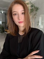 【MINX】くびれヘアアプリコットオレンジハイライトカラー_銀座