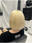 ＊ハッシュカットグレージュデザインカラーツートンカラー