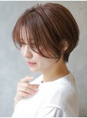 大人可愛い20代30代40代黒髪前下がりショートボブ丸みショート◎