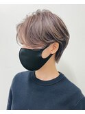【加々美】レイヤーショートボブ/ミルクティーベージュ/髪質改善