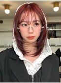 似合わせレイヤーカット×ワインレッド