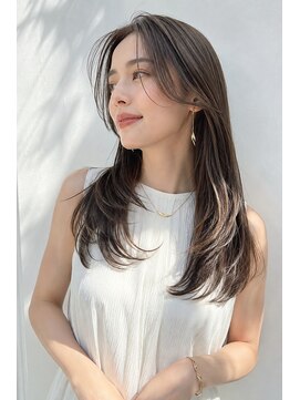 アッシュ 学芸大学店(Ash) ロング/大人女性/グレージュ/白髪ぼかしハイライト/髪質改善