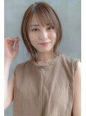 ヌーディカラー/小顔ヘア/大人ボブ／丸みショート／渋谷
