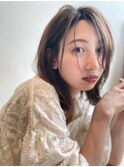 ミディアムヘア/透明感グレージュカラー/30代/代官山/恵比寿