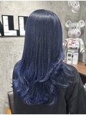 色落ちがグレー魔法のネイビーカラーダブルカラーケアブリーチ