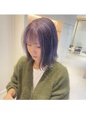 切りっぱなしボブ×ラベンダーグレー［Zina流山おおたかの森］