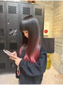 キッズカット毛先ブリーチグラデーションカラー暖色カラー艶髪