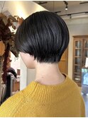 マッシュショート前下がりショートボブオン眉ショート前髪短め