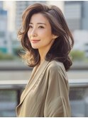 ☆オリーブグレーココアベージュ小顔クラゲヘアー/黒髪/髪質改善