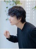 ニュアンスパーマブルーブラックウルフシャドウパーマ渋谷原宿