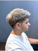 ビジネスベリーショート ニュアンスパーマ ブリーチオンカラー