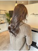 ブリーチなしカラーラテグレージュ大人可愛い透明感20代30代40代