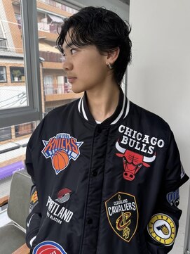 PARKiiiNG 心斎橋　ブリーチ/ダブルカラー/パーマ/メンズ【パーキング】 ニュアンスパーマ