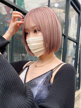 サンクプロジェクト(cinq PROJECT) ピンクグレーベージュアッシュブラウンミディアムハッシュカット