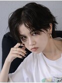 【RAWR】大人ショートパーマウルフパーマアッシュブラック